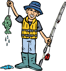 Icon Angler mit Fisch